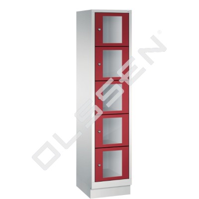 CLASSIC Locker with transparent doors (5 wide compartments)